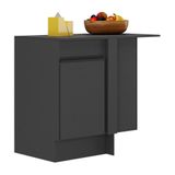 Balcão Cozinha Com Rodapé De Canto 1 Porta Veneza Multimóveis Mp2120.895 Preto