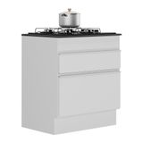 Balcão Cozinha Com Rodapé Para Cooktop 70 Cm 1 Porta 1 Gaveta Veneza Multimóveis Mp2118.891 Branco