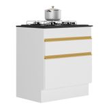 Balcão Cozinha Com Rodapé Para Cooktop 70 Cm 1 Porta 1 Gaveta Veneza Gw Multimóveis Mp2118 Branco