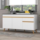 Balcão Cozinha Gabinete Pia 150 Cm 3 Portas 1 Gaveta Veneza Gw Multimóveis Mp3740 Branco