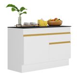 Balcão Cozinha Com Rodapé Gabinete Pia 120 Cm 2 Portas 1 Gaveta Veneza Gw Multimóveis Mp2117 Branco