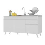 Balcão Cozinha Gabinete Pia 150 Cm 3 Portas 1 Gaveta Veneza Multimóveis Mp2072.891 Branco