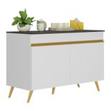 Balcão Cozinha Gabinete Pia 120 Cm 2 Portas Veneza Multimóveis Mp3738 Branco