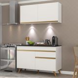 Cozinha Compacta 2 Peças Com Leds Mp2012 Veneza Up Multimóveis Branca