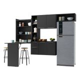 Cozinha Compacta Multimóveis Sofia Fg2008 Com Mesa Dobrável Preta