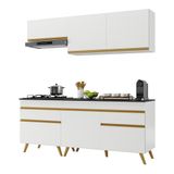 Cozinha Compacta Multimóveis Veneza Gw Fg3705 Com Armário E Balcão Branca