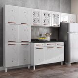 Cozinha De Aço Completa Com Balcão Regina Multimóveis Glass Cr6139 Branco