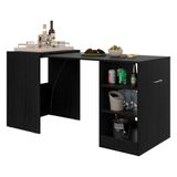Aparador Bar Com Mesa Dobrável  Multimóveis Ibiza Fg1000 Preto