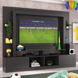 Rack Estante Com Painel Tv 65&quot; E 2 Portas Catar Multimóveis Br3395 Preto