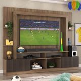 Rack Estante Com Painel Tv 65&quot; E 2 Portas Catar Multimóveis Br3395 Madeirado/tenerife