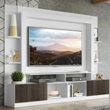 Rack Estante com Painel para TV 65" e 2 Portas Oslo Multimóveis Branco/Tenerife