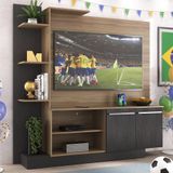 Estante Com Painel Tv 55&quot; E 2 Portas França Multimóveis Br2473 Duna/preto