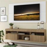 Rack c/ Painel TV 65' Suspenso e 2 portas Londres Multimóveis Rustic/Branco