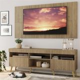 Rack c/ Painel TV 65' Londres Multimóveis Pés Retrô Rustic/Natural