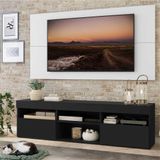 Rack c/ Painel TV 65' e 2 portas Londres Multimóveis Preto/Branco