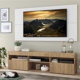Rack c/ Painel TV 65' e 2 portas Londres Multimóveis Rustic/Branco