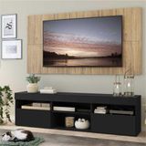 Rack c/ Painel TV 65' e 2 portas Londres Multimóveis Preto/Rustic