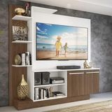 Estante Home Theater com Suporte para TV até 55'' Denver Multimóveis Branco/Madeirado