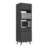 Paneleiro 2 Portas Para Forno E Microondas Veneza Multimóveis Mp3679.895 Preto