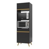 Paneleiro 2 Portas Para Forno E Microondas Multimóveis Veneza Gb Fg3679 Preto