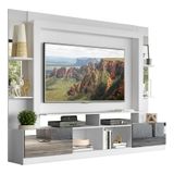 Rack Estante c/ Painel TV 65' e Espelho Oslo Multimóveis Branco/Tenerife