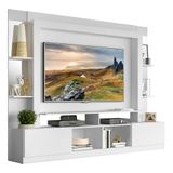 Rack c/ Painel TV 65' Prateleiras c/ Espelho Oslo Multimóveis Branco