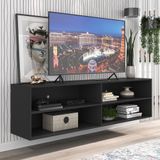 Rack Para Tv 75&quot; Suspenso Jazz Multimóveis Mp1016 Preto