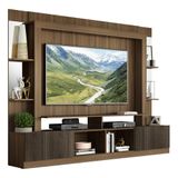 Rack c/ Painel TV 65' Prateleiras c/ Espelho Oslo Multimóveis Madeirado/Tenerife
