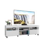 Rack Com Rodízios Para Tv Até 65&quot; Multimóveis Paris Fg3325 Com 2 Portas Branco