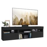 Rack Suspenso Para Tv Até 65&quot; Multimóveis Paris Fg3326 Com 2 Portas Preto
