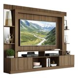 Rack c/ Painel TV 65' Prateleiras c/ Espelho Oslo Multimóveis Madeirado