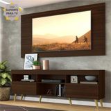 Rack c/ Painel e Suporte p/ TV 65' e Pés Retrô Flórida Multimóveis Duna/Natural