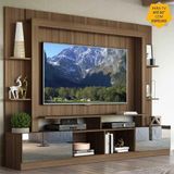 Rack c/ Painel TV 65' Portas c/ Espelho Oslo Multimóveis Madeirado