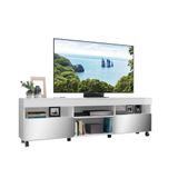 Rack Com Rodízios E Espelho Para Tv Até 65&quot; Multimóveis Paris Fg3330 Com 2 Portas Branco