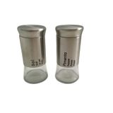 Kit 2 Peças Saleiro/Pimenteiro Em Inox/Vidro