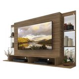 Painel TV até 60 polegadas com espelho e prateleiras de vidro Nairóbi Multimóveis Madeirado