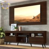 Rack c/ Painel e Suporte p/ TV 65' e Pés Retrô Flórida Multimóveis Duna/Preto