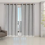 Cortina Blackout Pata Com Voil Xadrez 2,80 M X 2,30 M Bege