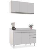 Armário Virgínia E Balcão Com Tampo Michigan 120cm Branco - Lumil