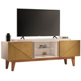 Rack Para Sala Tv Até 60 Pol. 160cm Lili H01 Off White/carvalho Intense - Mpozenato