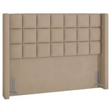 Cabeceira Cama Box Casal 140cm Pisa P02 Veludo Bege - Mpozenato