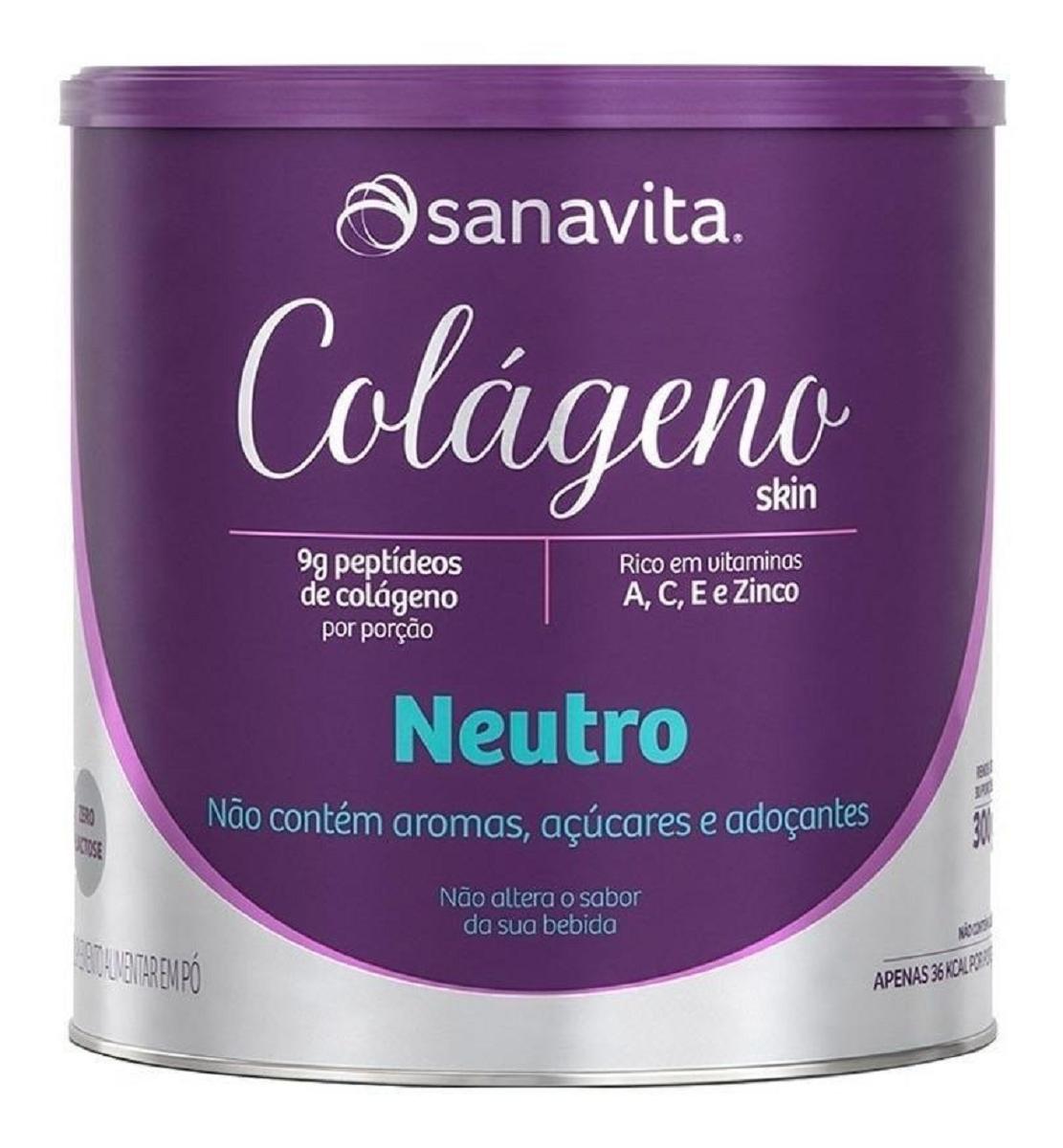 Suplemento Em Pó Sanavita Colágeno Hidrolisado 300g Sabor Neutro