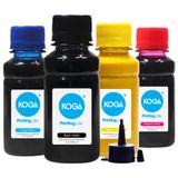 Kit 4 Tintas para Epson L220 Bulk Ink Sublimática CMYK 100ml Koga