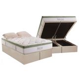 Cama Box Bau Queen Colchao Molas Herval Masterpocket Ensacadas Monte Carlo Hr Visco Base Crc Suede Clean 158x198