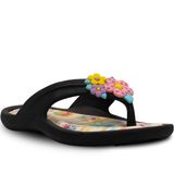 Chinelo Flores Infantil N 25 Ao 32 Menina Feminina 12.96 Cor:preto,tamanho:27/28