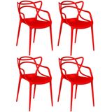 Kit 4 Cadeiras Allegra - Vermelho