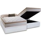 Cama Box Bau Casal Colchao Molas Herval Masterpocket Inspiracion Base Crc Courano White 138x188