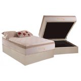 Cama Box Bau Casal Colchao Molas Masterpocket Ensacadas Herval Pallace Bambu Plus Base Crc Suede Clean 138x188