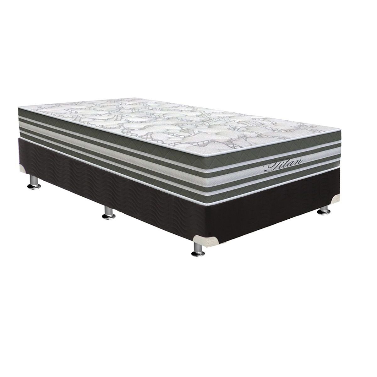 Conjunto Box-Colchão OrthoflexTitan+Cama Solteiro 88x188