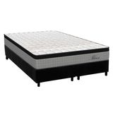 Cama Box Queen Colchao Molas Masterpocket Ensacadas Orthoflex Titan Base Crc Suede Black 158x198
